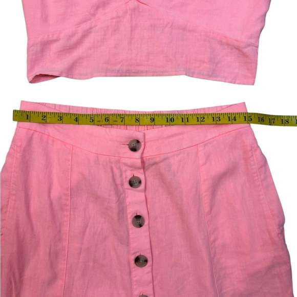 Universal Thread Pink Button-Front Midi Skirt And Crop Top. C43 - Picture 10 of 17